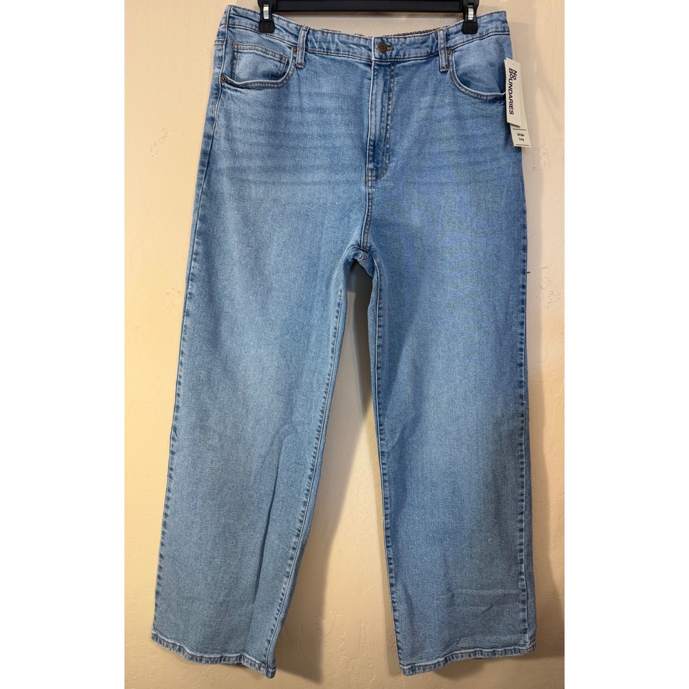 No Boundaries Baggy Wide Leg Jeans Women XXL 20 Blue Med Wash Casual NEW